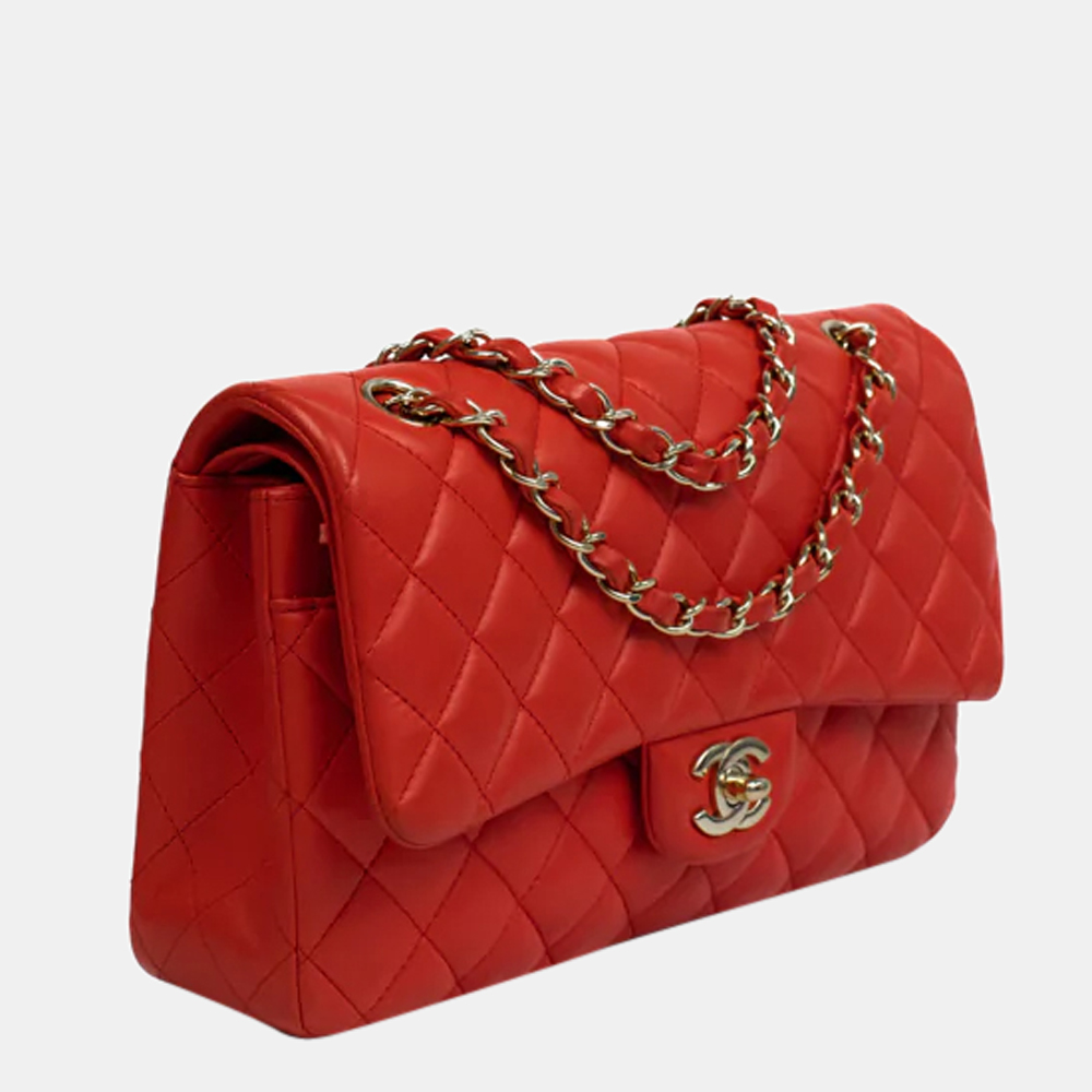 

Chanel Red Leather Leather Classic Double Flap Bag