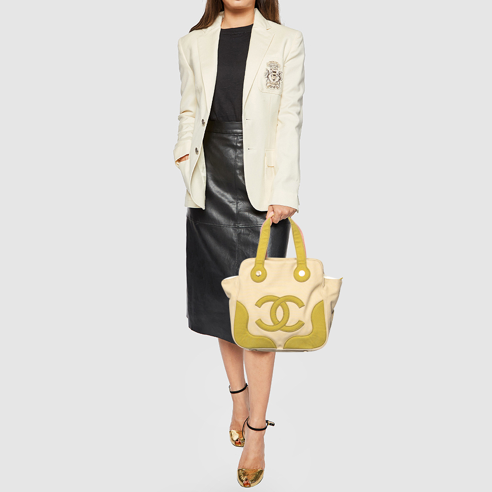 

Chanel Beige Canvas CC Tote