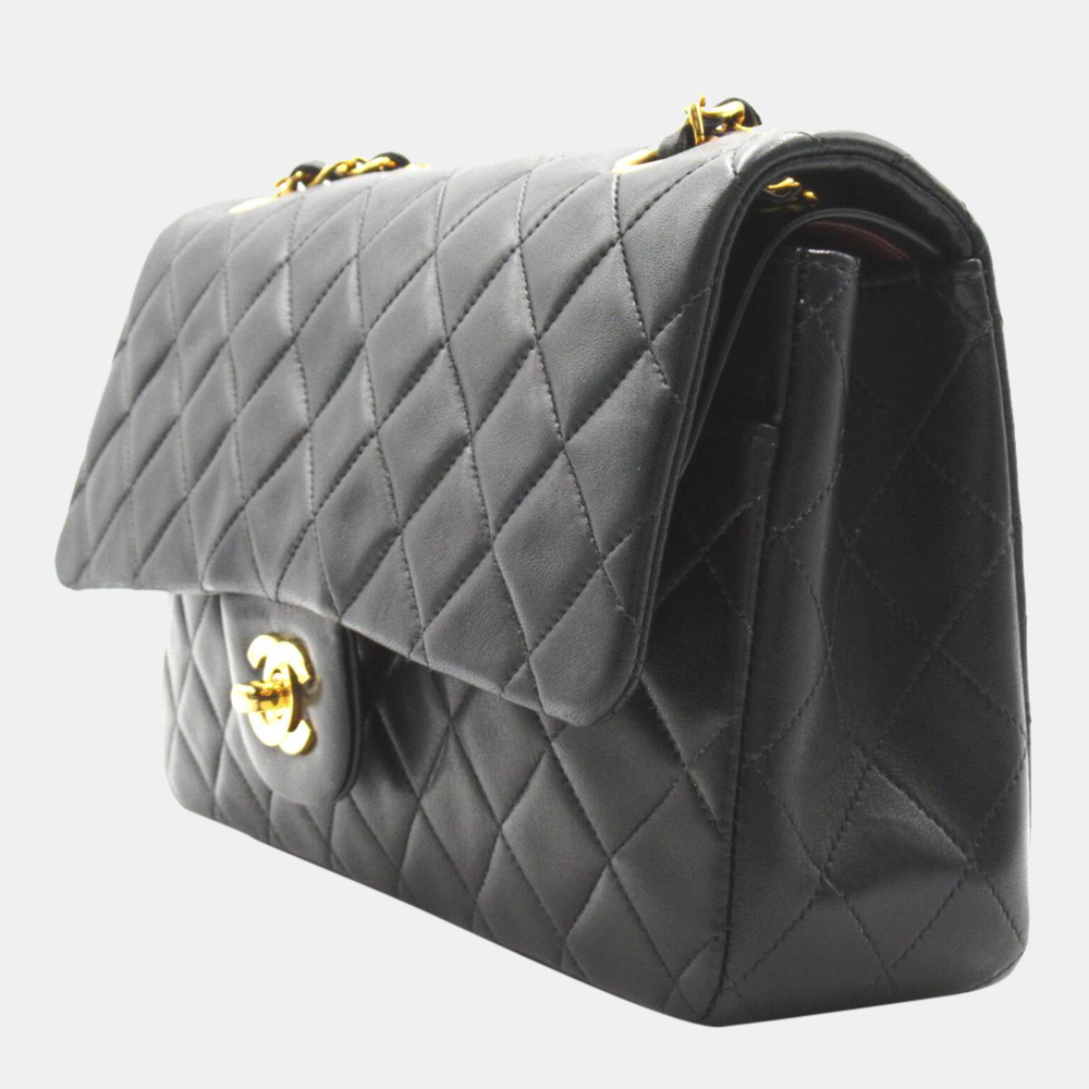 

Chanel Black Caviar Leather Medium Classic Double Flap Shoulder Bag