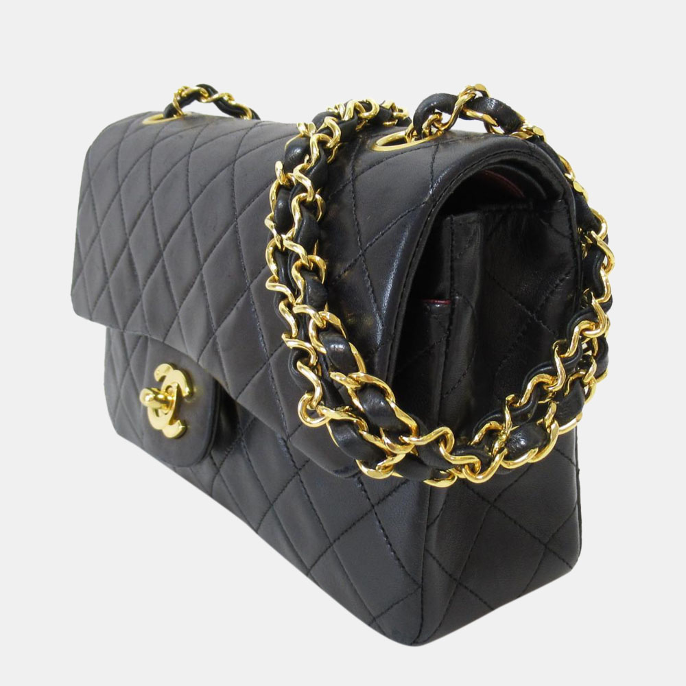 

Chanel Black Leather Medium Double Flap Shoulder Bag