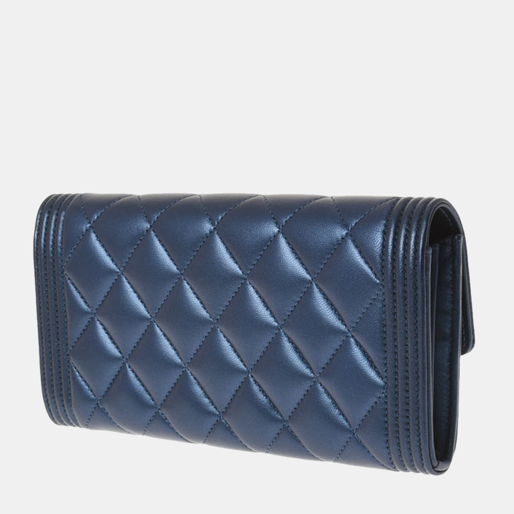 

Chanel Blue Leather Boy Wallet