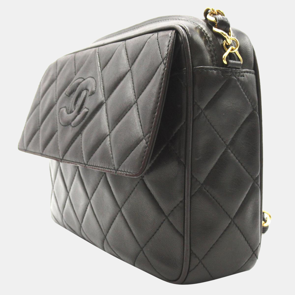 

Chanel Black Quilted Leather Chain CC Tassel Camera Shoulder Bag