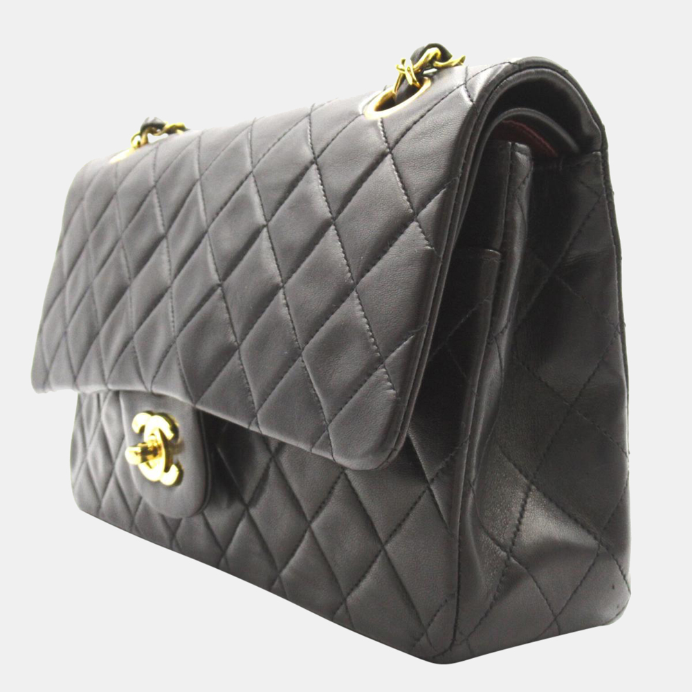 

Chanel Black Leather Small Double Classic Flap Shoulder Bag