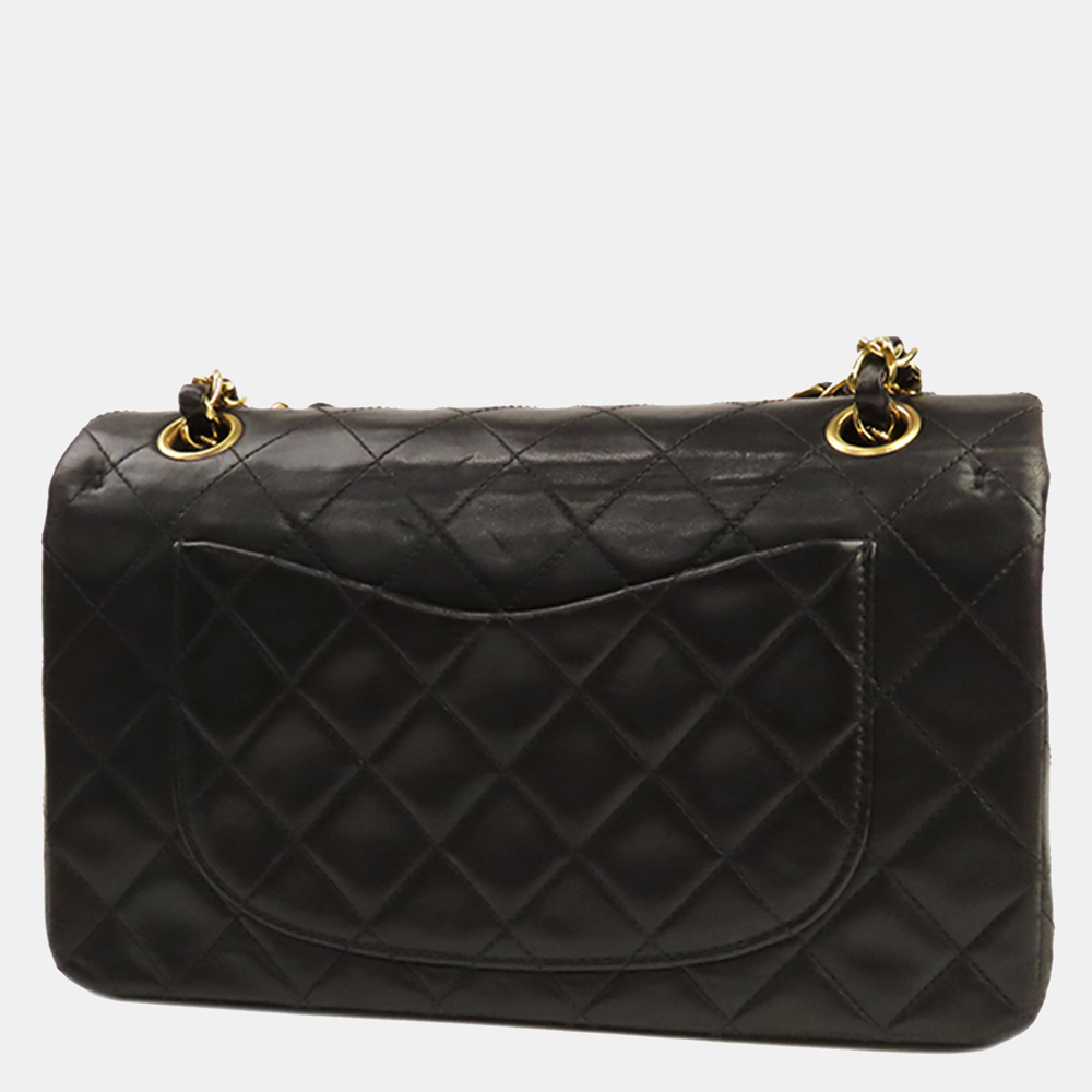 

Chanel Black Small Classic Lambskin Leather Double Flap Bag