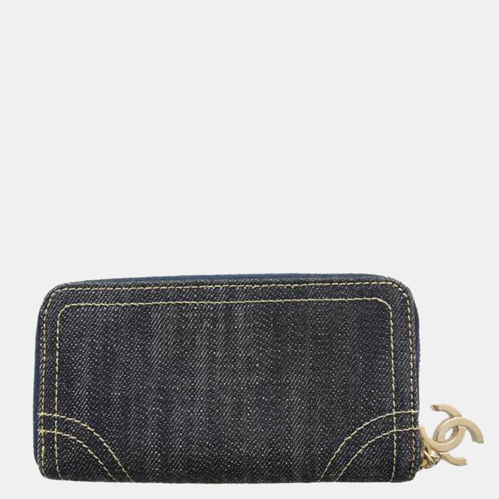 

Chanel Blue CC Denim Long Wallet