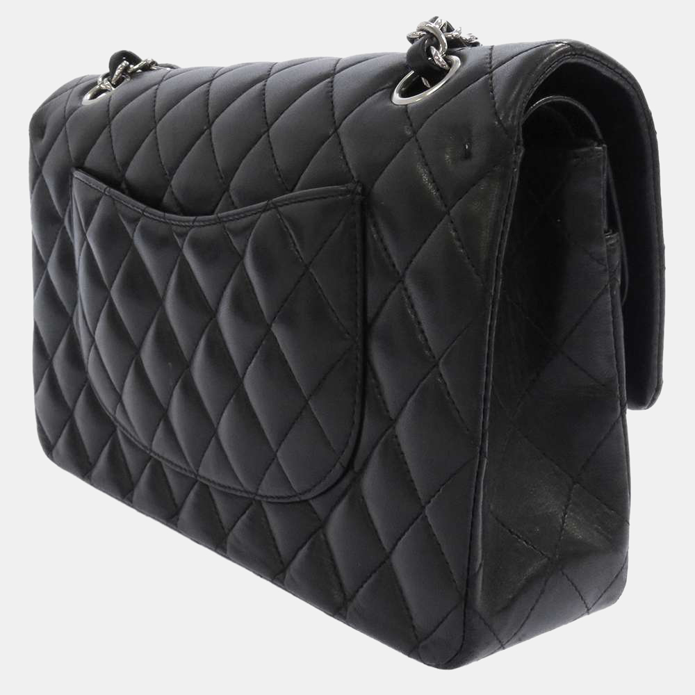 

Chanel Black Lambskin Leather CC Flap Shoulder Bag