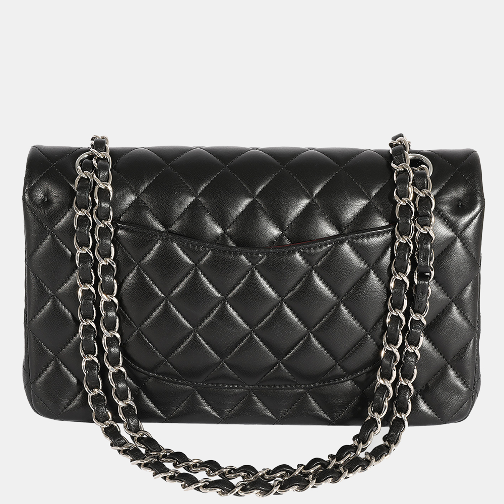 

Chanel Black Quilted Lambskin Leather Medium Classic Double Flap Shoulder Bag