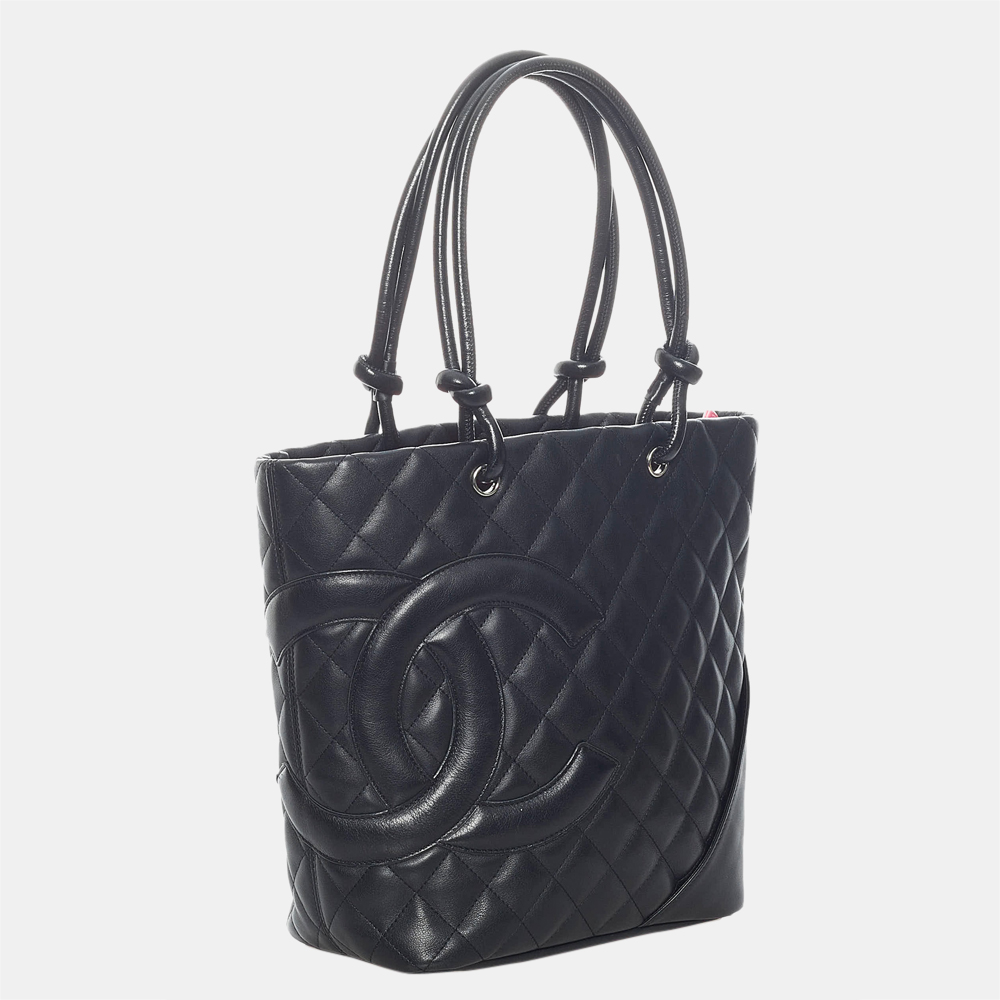 

Chanel Black Cambon Ligne Lambskin Leather Tote Bag