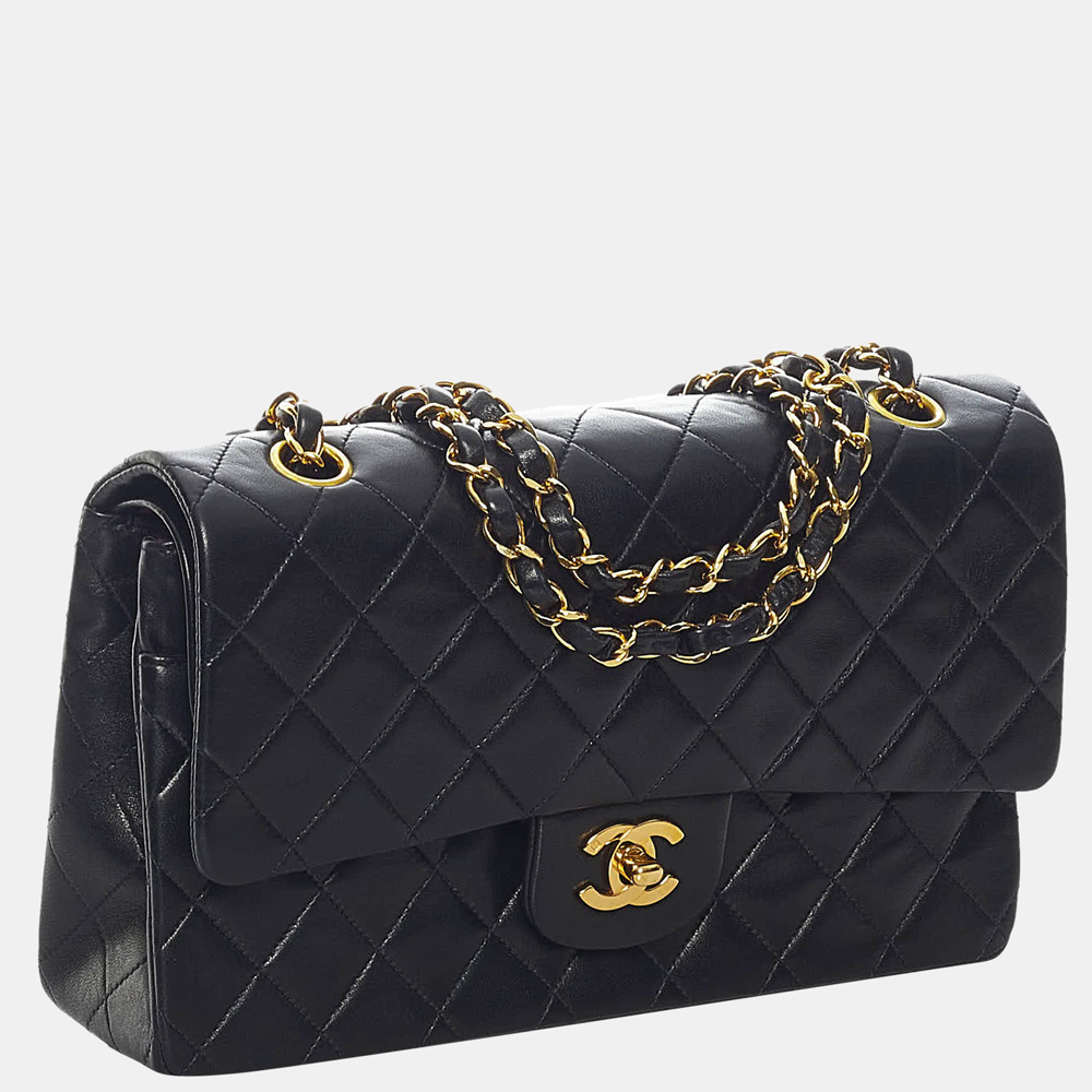 

Chanel Black Classic Medium Lambskin Double Flap Bag