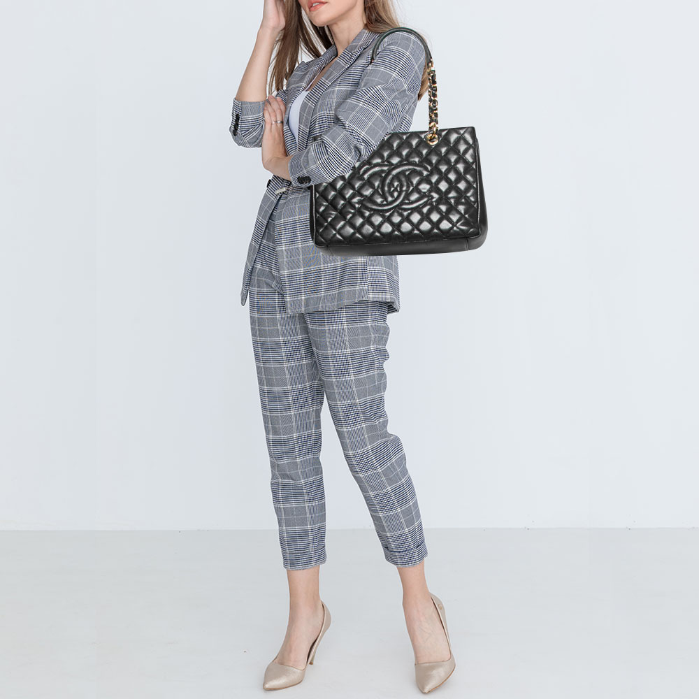 

Chanel Black Quilted Caviar Leather GST Tote