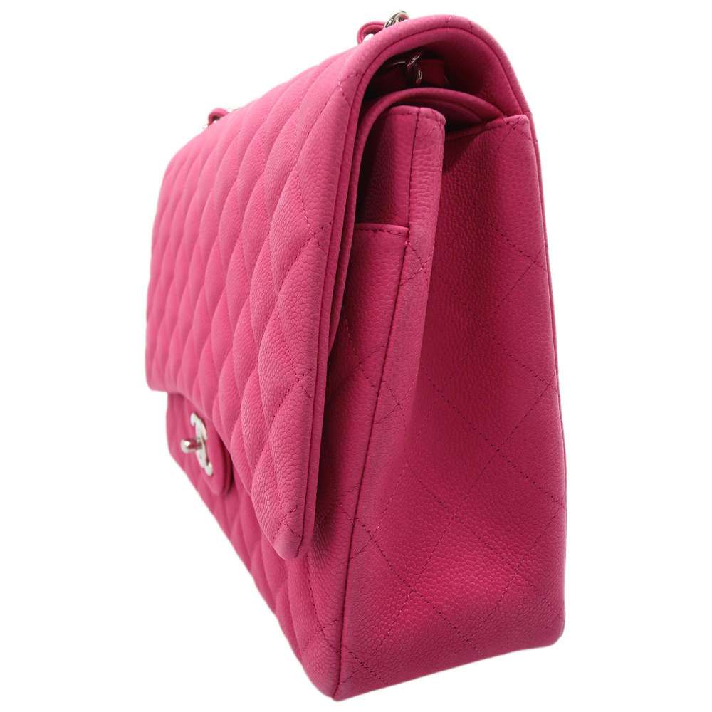 

Chanel Pink Caviar Leather Jumbo Double Flap Shoulder Bag
