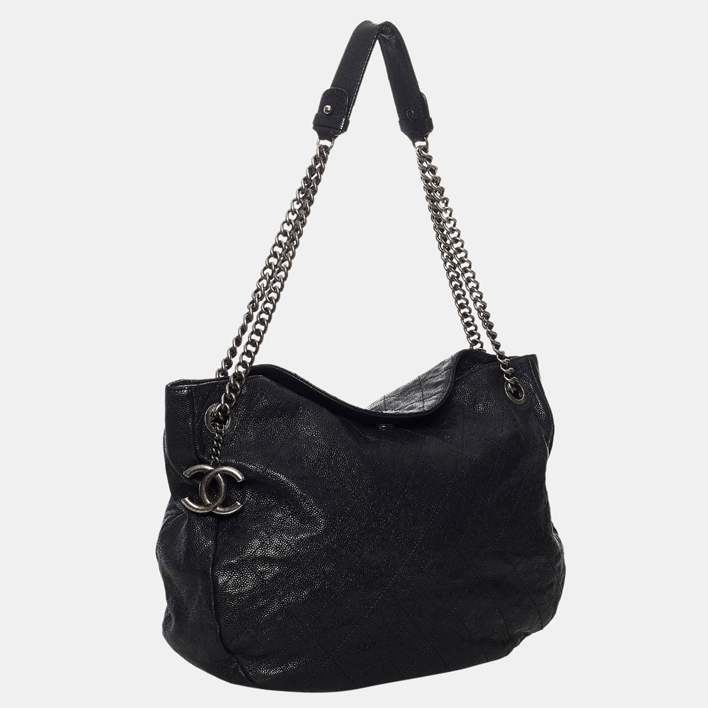 

Chanel Black Matelasse Lambskin Leather Shoulder Bag