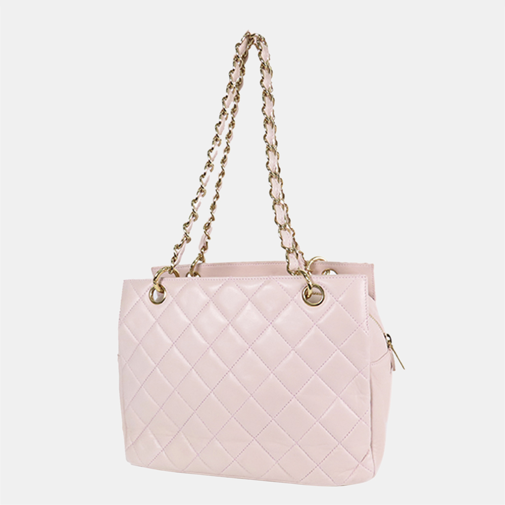 

Chanel Pink Petite Timeless Lambskin Leather Tote Bag