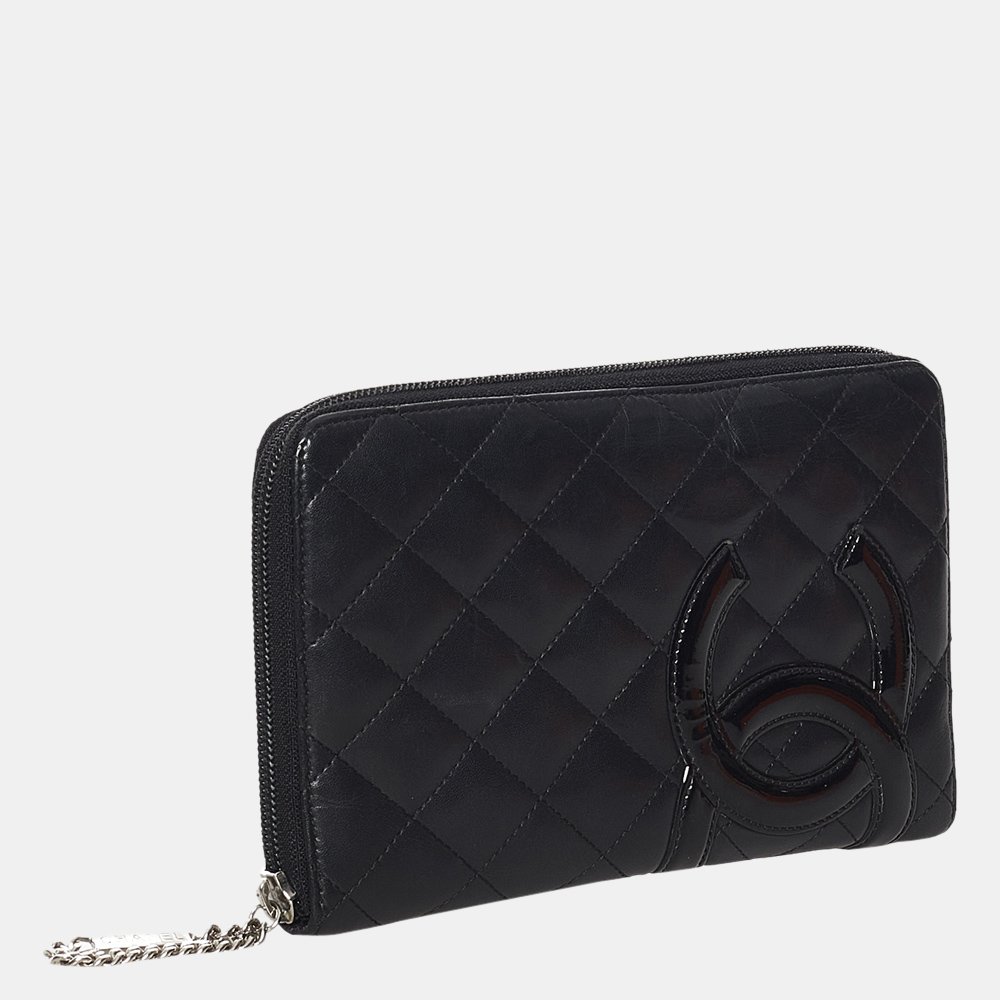 

Chanel Black Cambon Ligne Lambskin Leather Wallet