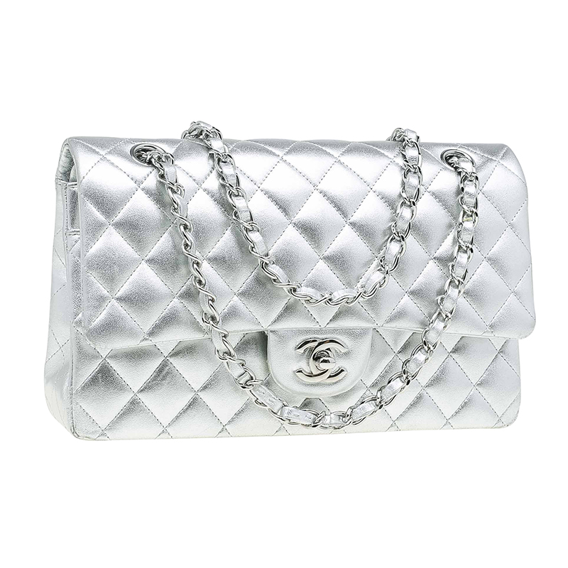 Silver deals chanel purse