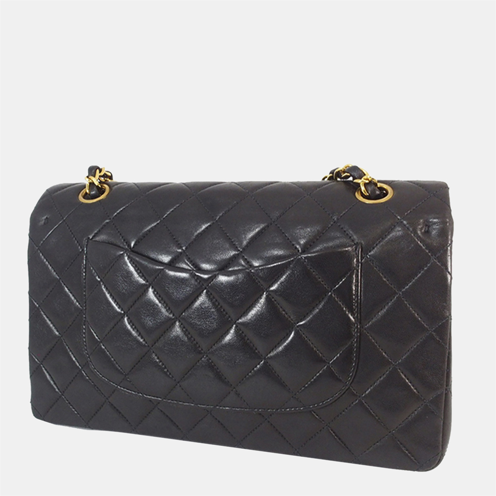 

Chanel Black Classic Medium Lambskin Double Flap Bag