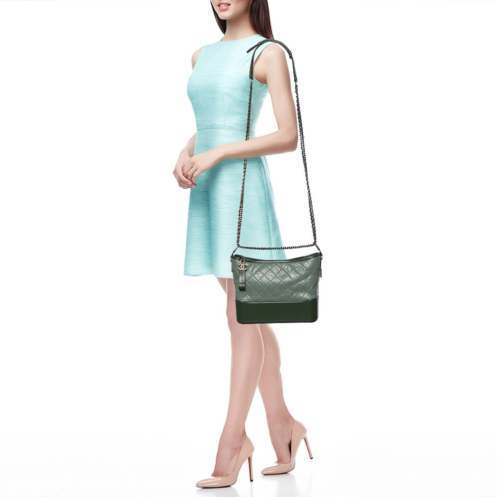 

Chanel Green Quilted Leather Medium Gabrielle Bag