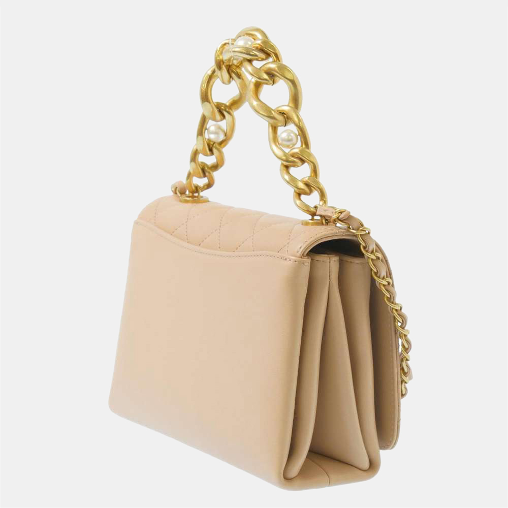 

Chanel Beige Quilted Leather CC Flap Chain Bag
