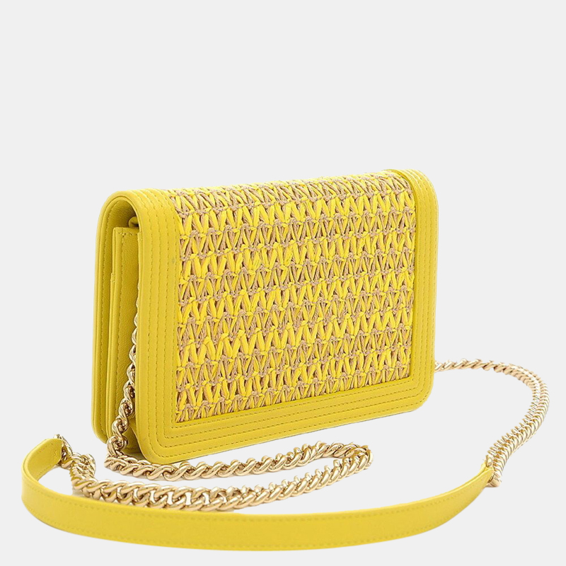 

Chanel Yellow Raffia Boy Wallet on Chain