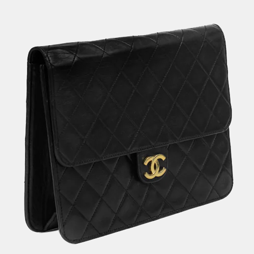 

Chanel Black Quilted Leather Vintage Flap Shoulder Bag