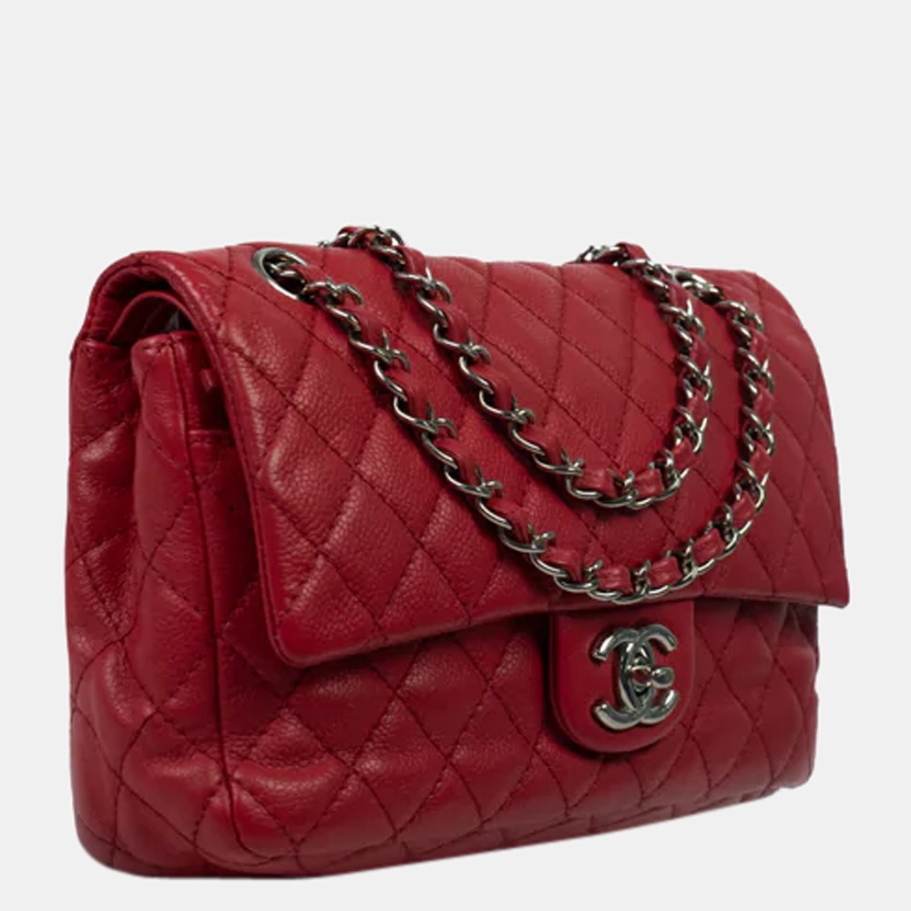 

CHANEL Classique Caviar Shoulder bag in Red Leather