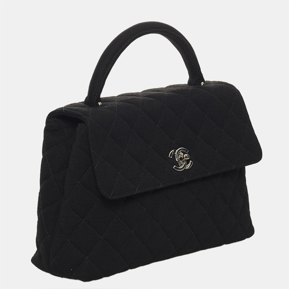 

Chanel Black Kelly Cotton Handbag