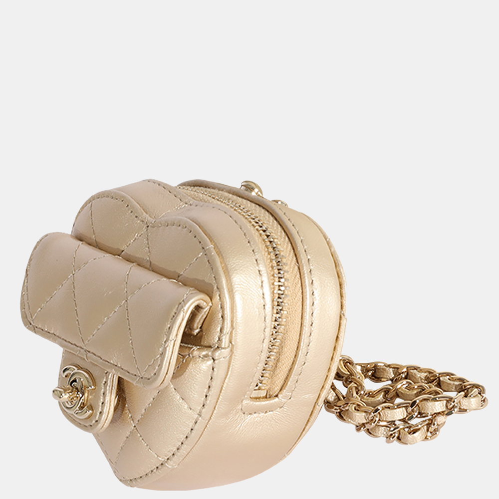 

Chanel Gold Quilted Lambskin Leather Heart Shoulder Bag