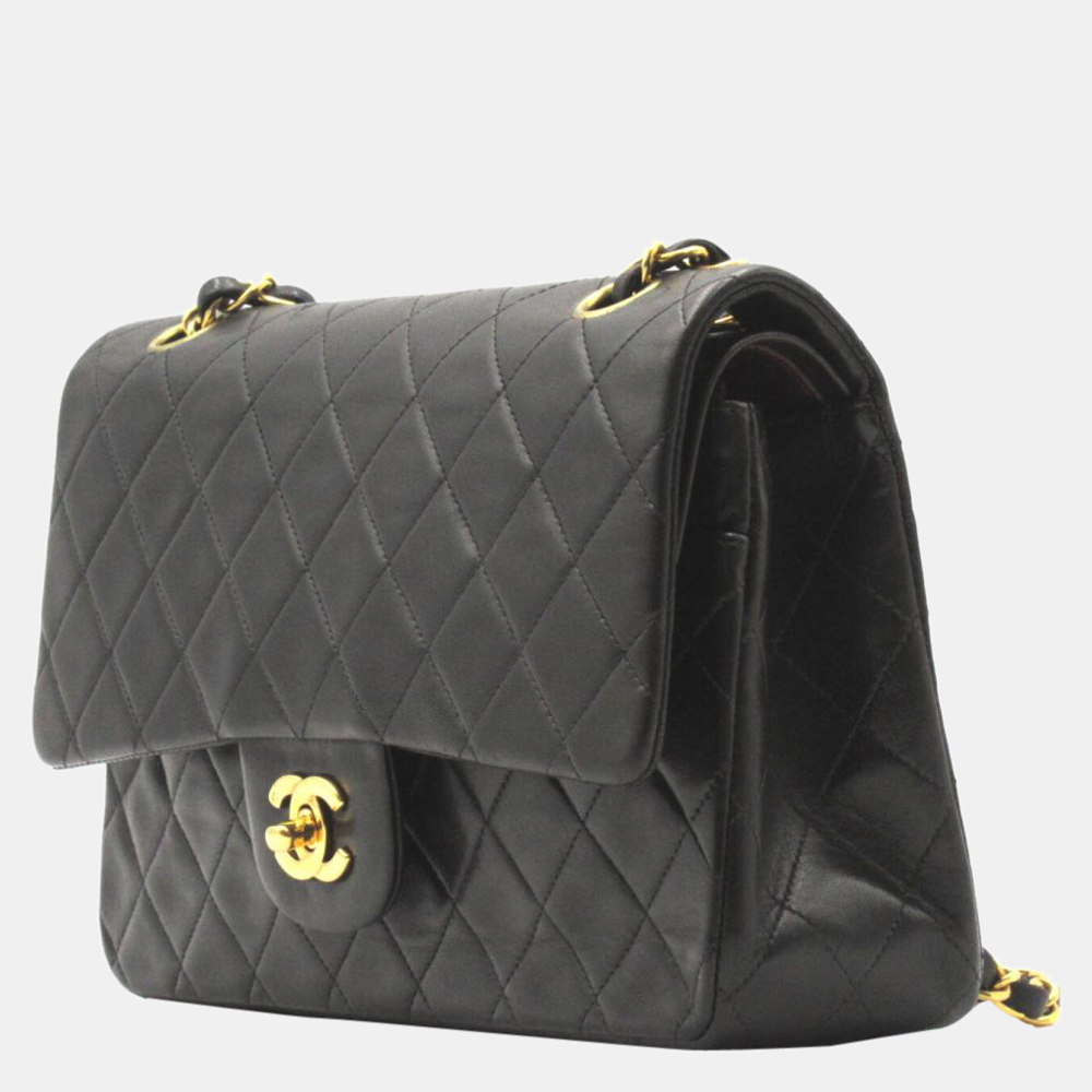 

Chanel Black Leather Medium Classic Double Flap Shoulder Bag