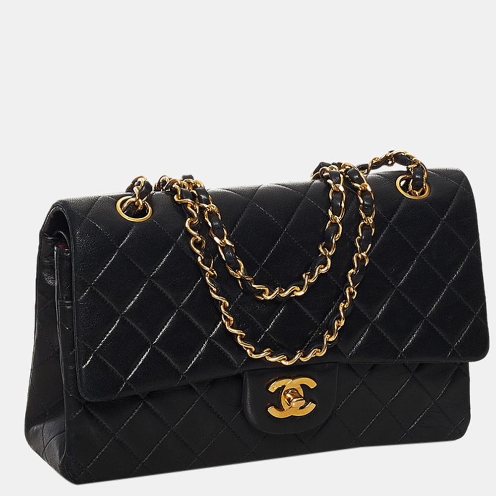 

Chanel Black Leather Small Classic Double Flap Shoulder Bag