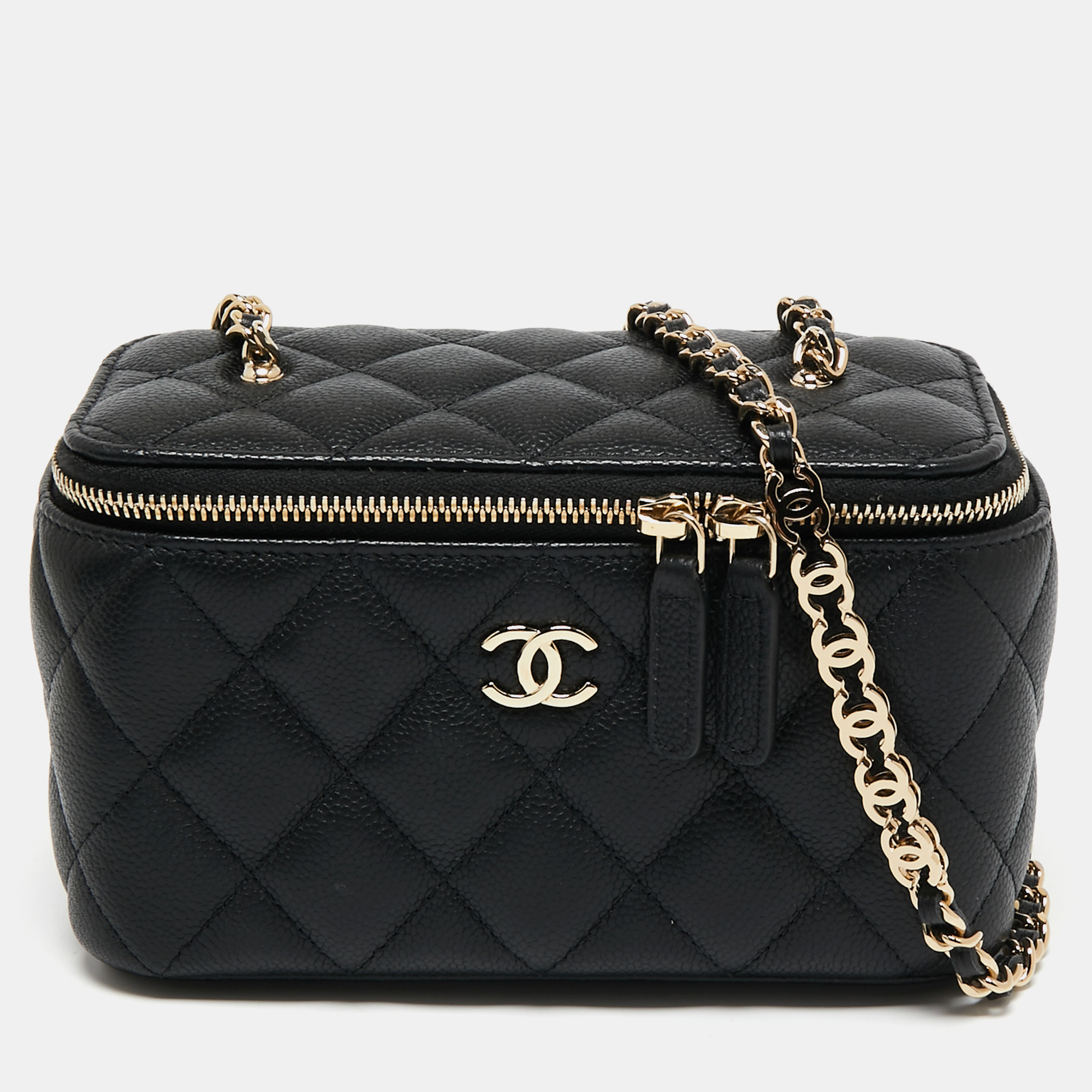 مملوكة مسبقًا Chanel Black Caviar Leather Small CC Vanity Case Bag