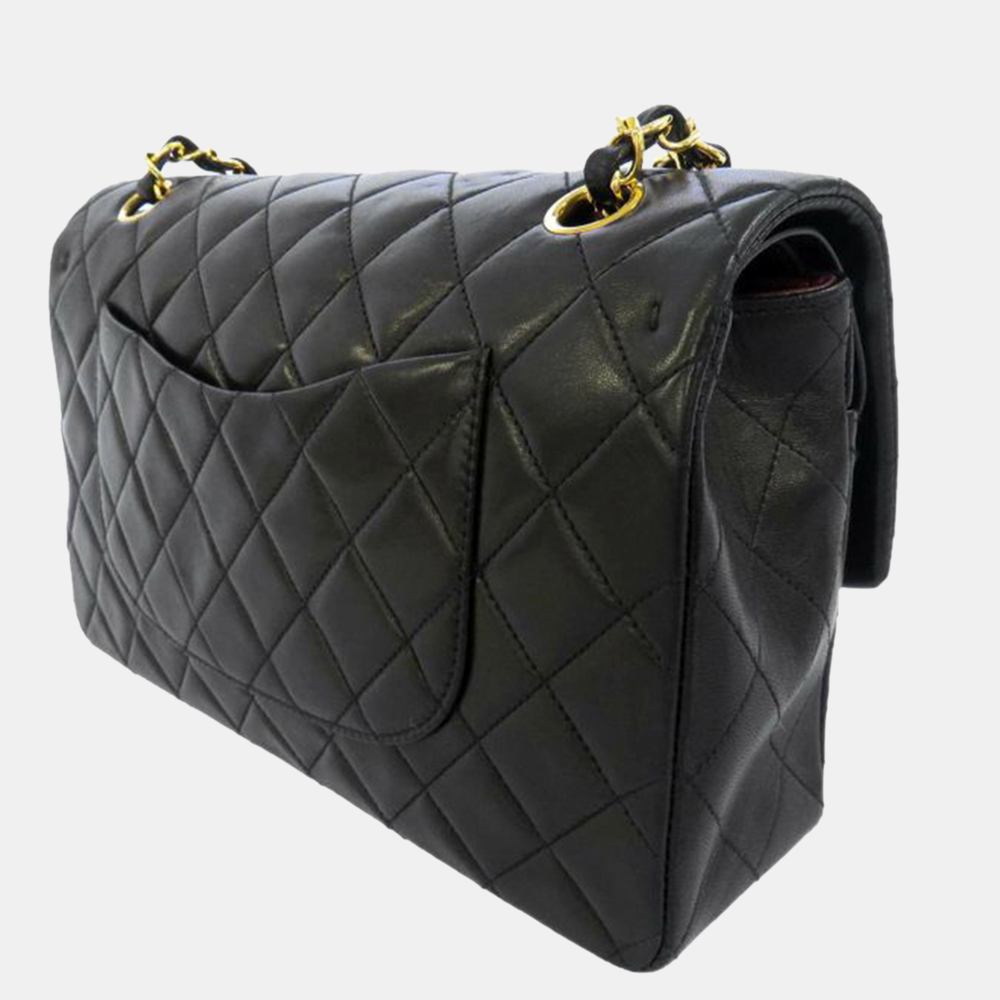 

Chanel Black Medium Classic Lambskin Leather Double Flap Bag