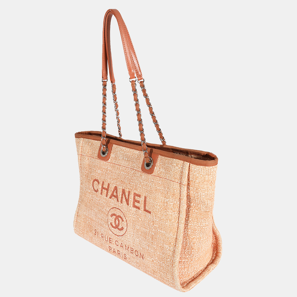 

Chanel Pink Tweed Small Deauville Tote Bag