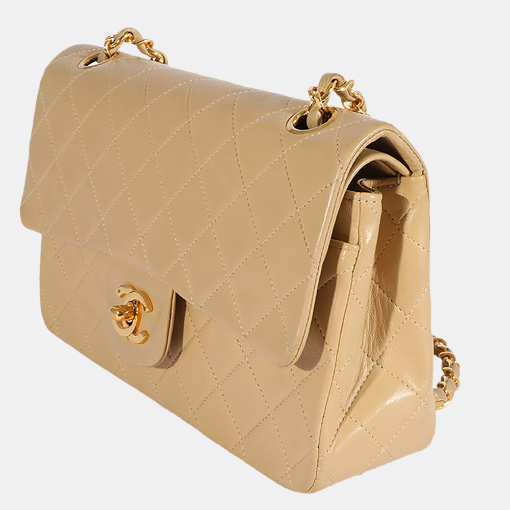 

Chanel Beige Quilted Lambskin Classic Double Flap  Bag