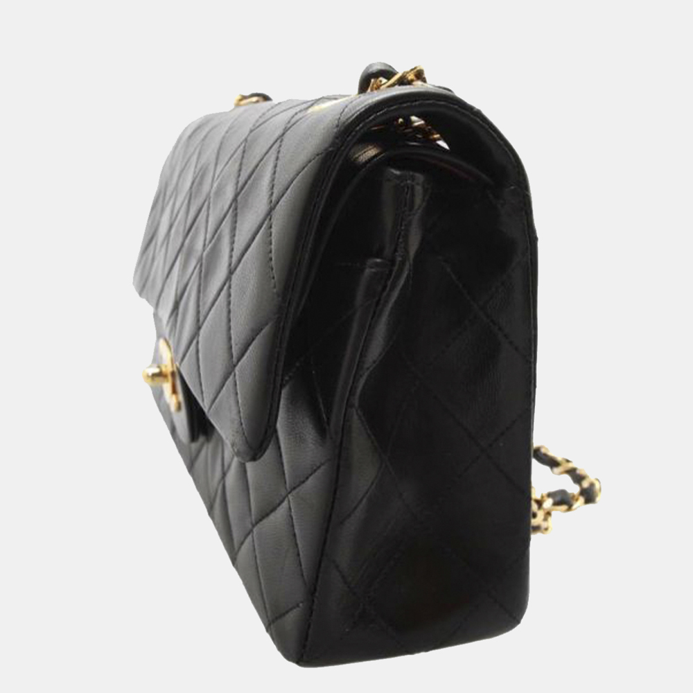 

Chanel Black Small Classic Lambskin Leather Double Flap Bag