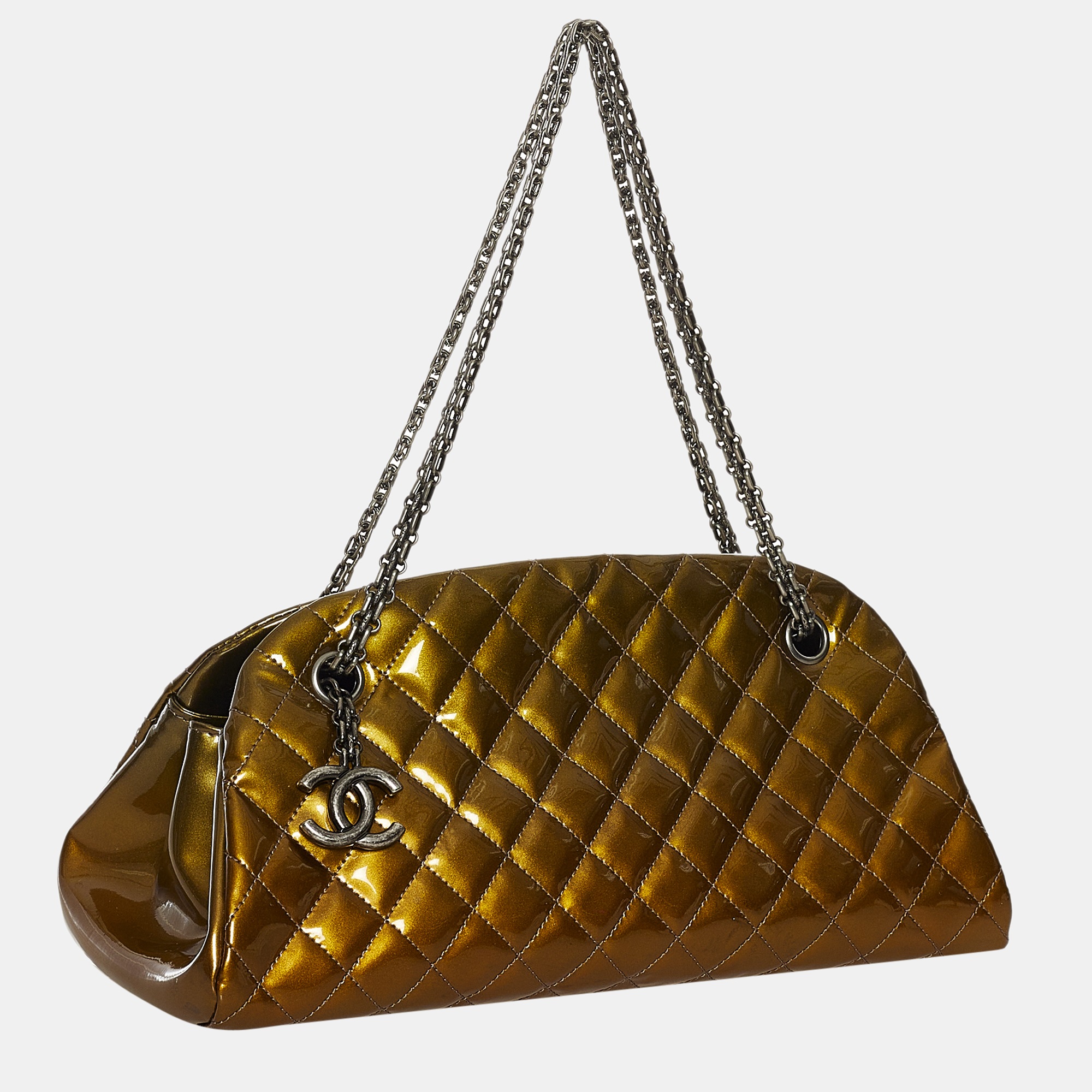 

Chanel Gold Mademoiselle Lambskin Leather Bowling Bag