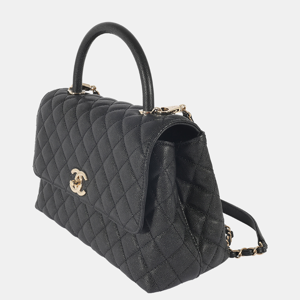 

Chanel Black Quilted Caviar Medium Coco Top Handle Bag
