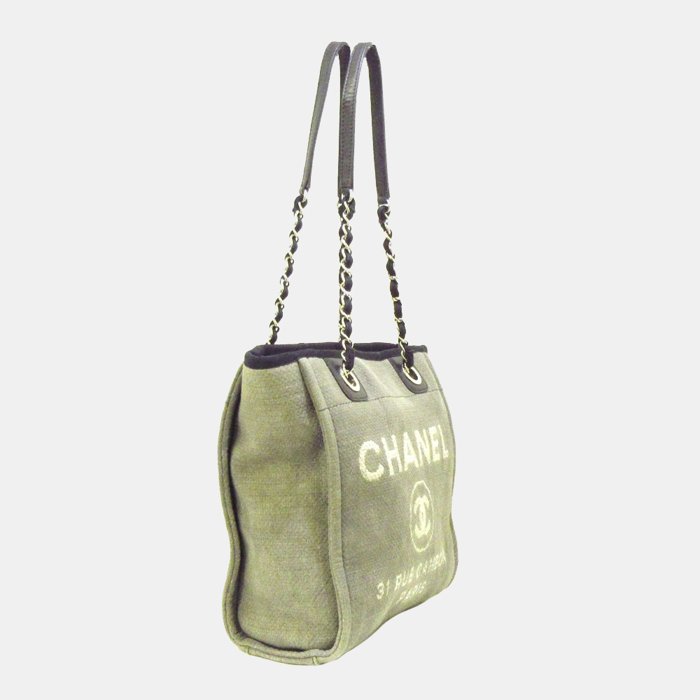 

Chanel Grey Deauville Canvas Tote Bag