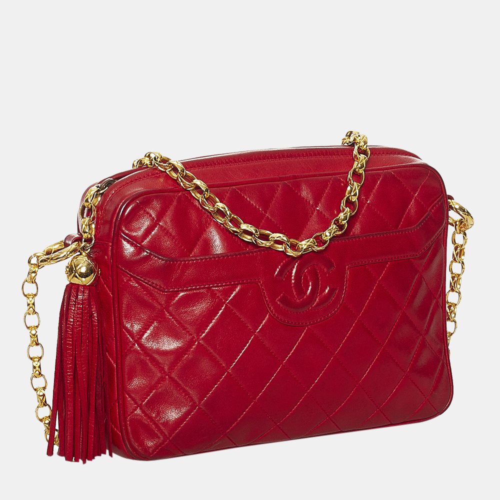 

Chanel Red CC Matelasse Crossbody Bag