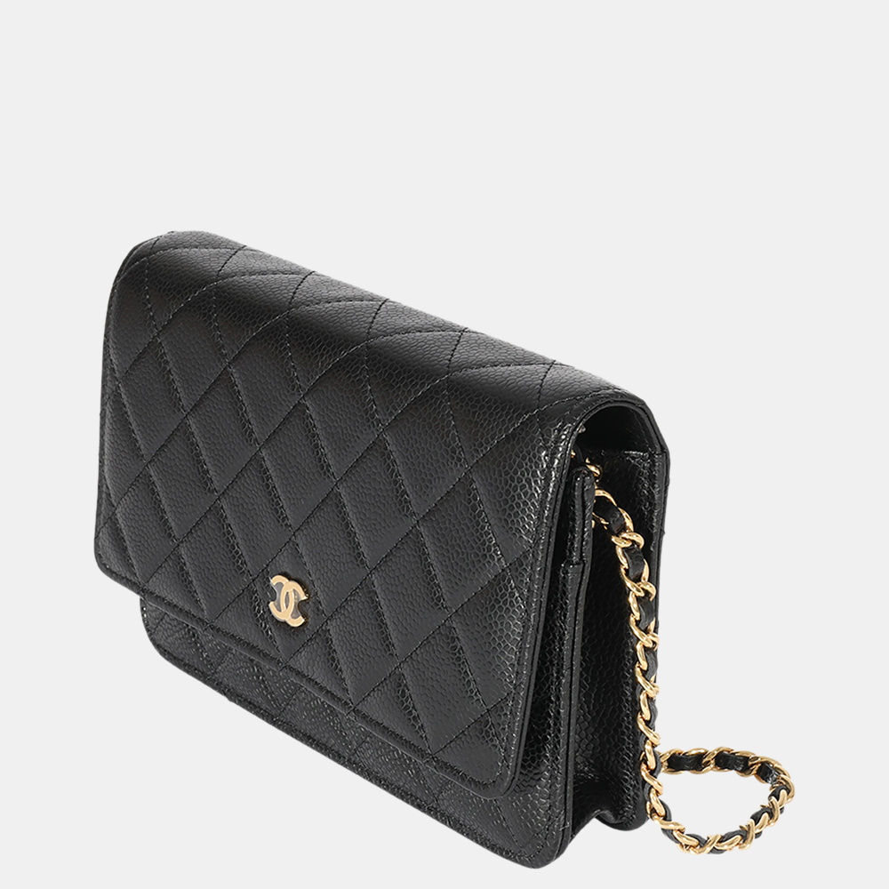 

Chanel Black Quilted Caviar Wallet On Chain
