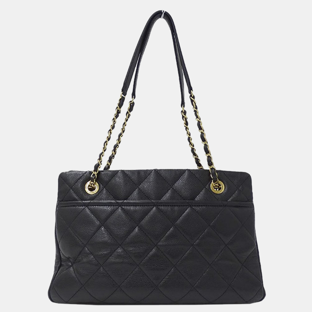 

Chanel Black Leather CC Tote Bag