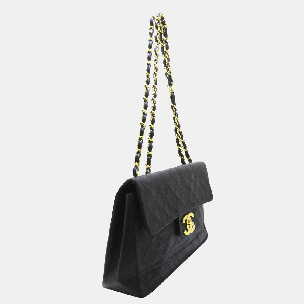 

Chanel Black Matelasse Lambskin Leather Flap Bag