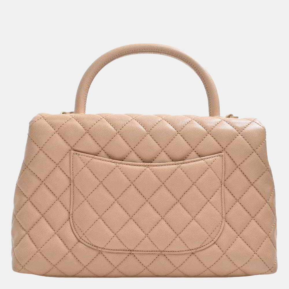 

Chanel Beige Caviar Leather Coco Top Handle Bag
