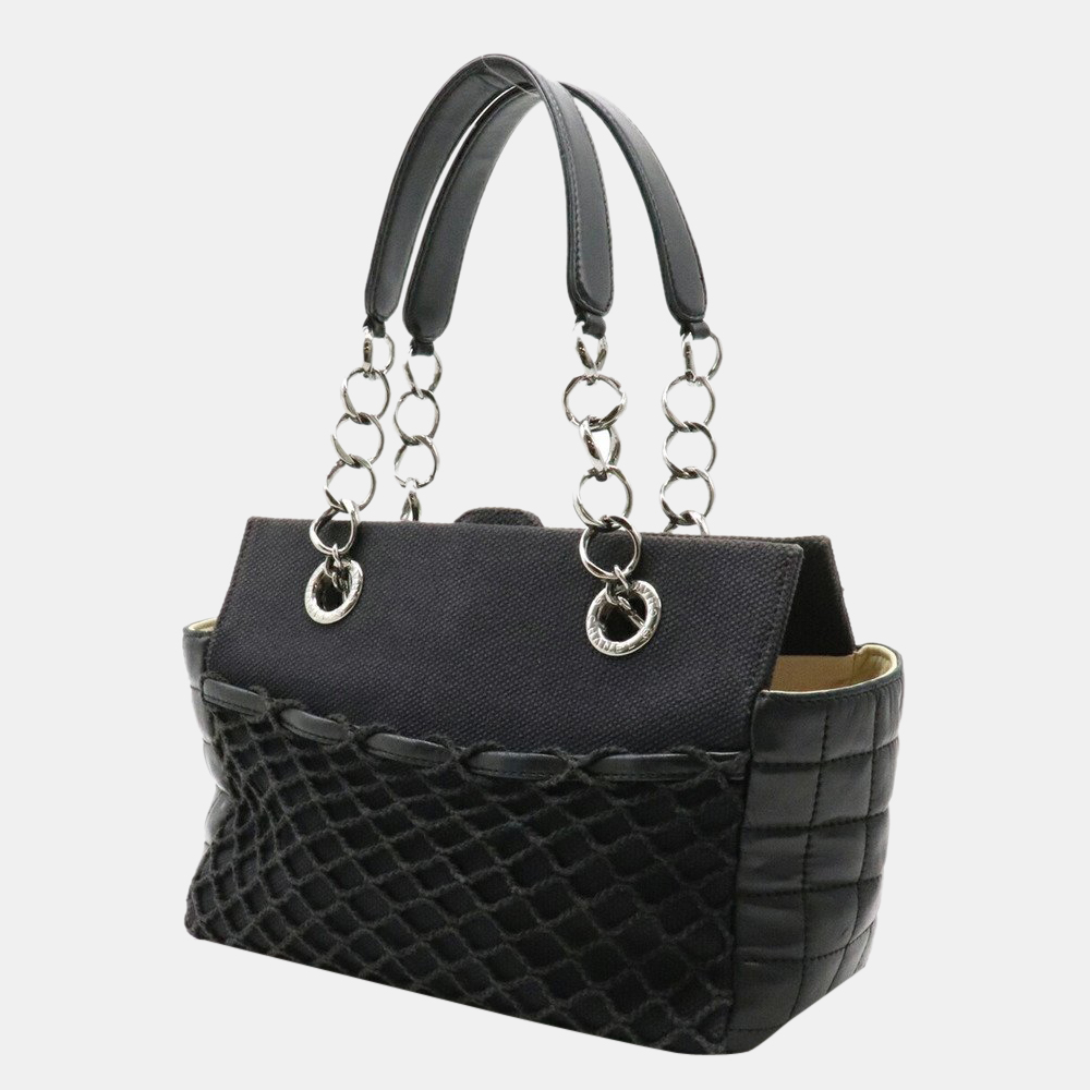 

Chanel Black Leather CC Tote Bag