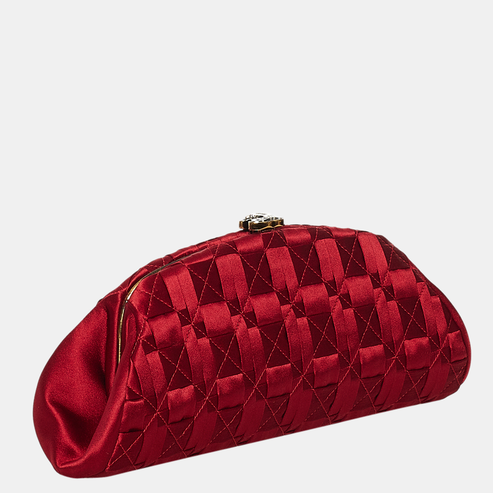 

Chanel Red Timeless Satin Clutch