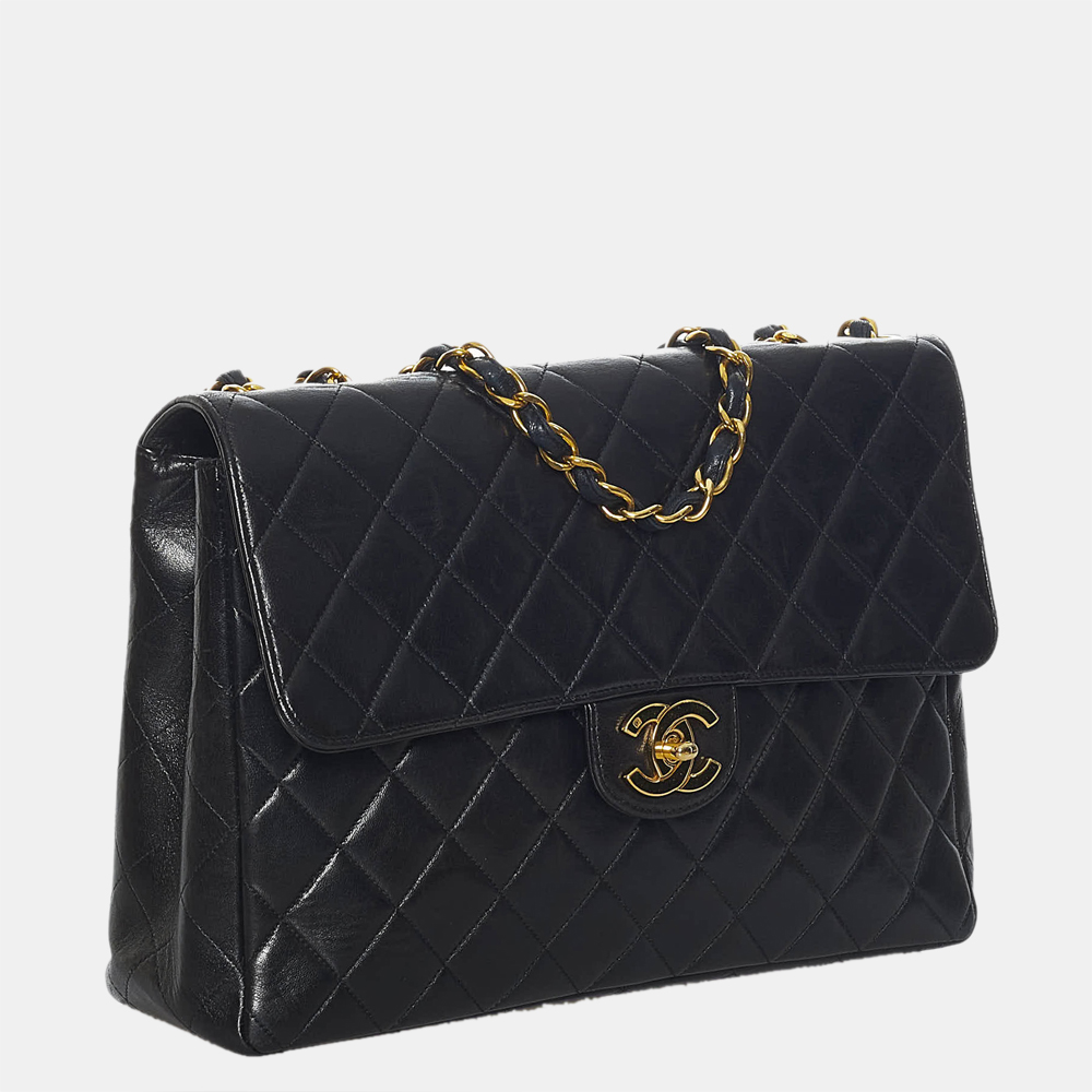 

Chanel Black Matelasse Lambskin Leather Flap Bag