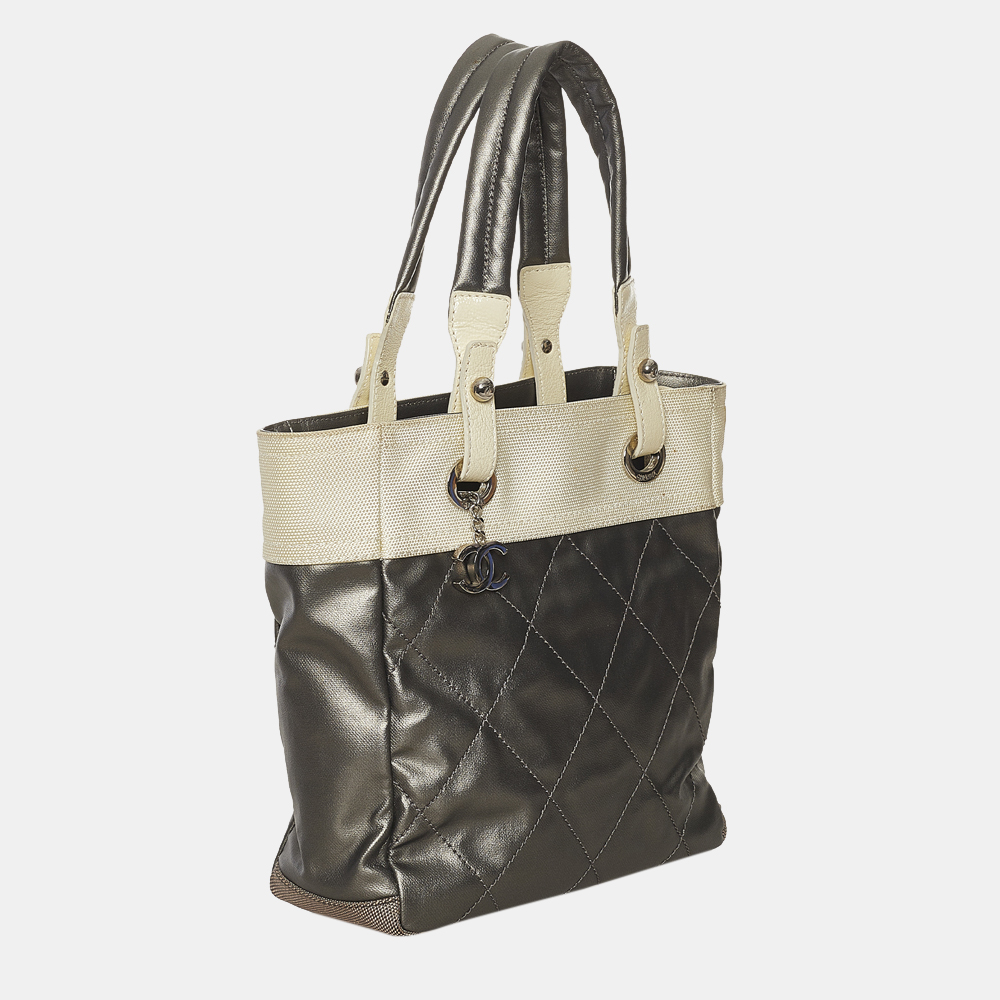 

Chanel Silver/White Paris Biarritz Tote Bag