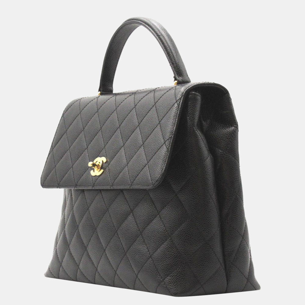 

Chanel Black Quilted Caviar Coco Handle Bag