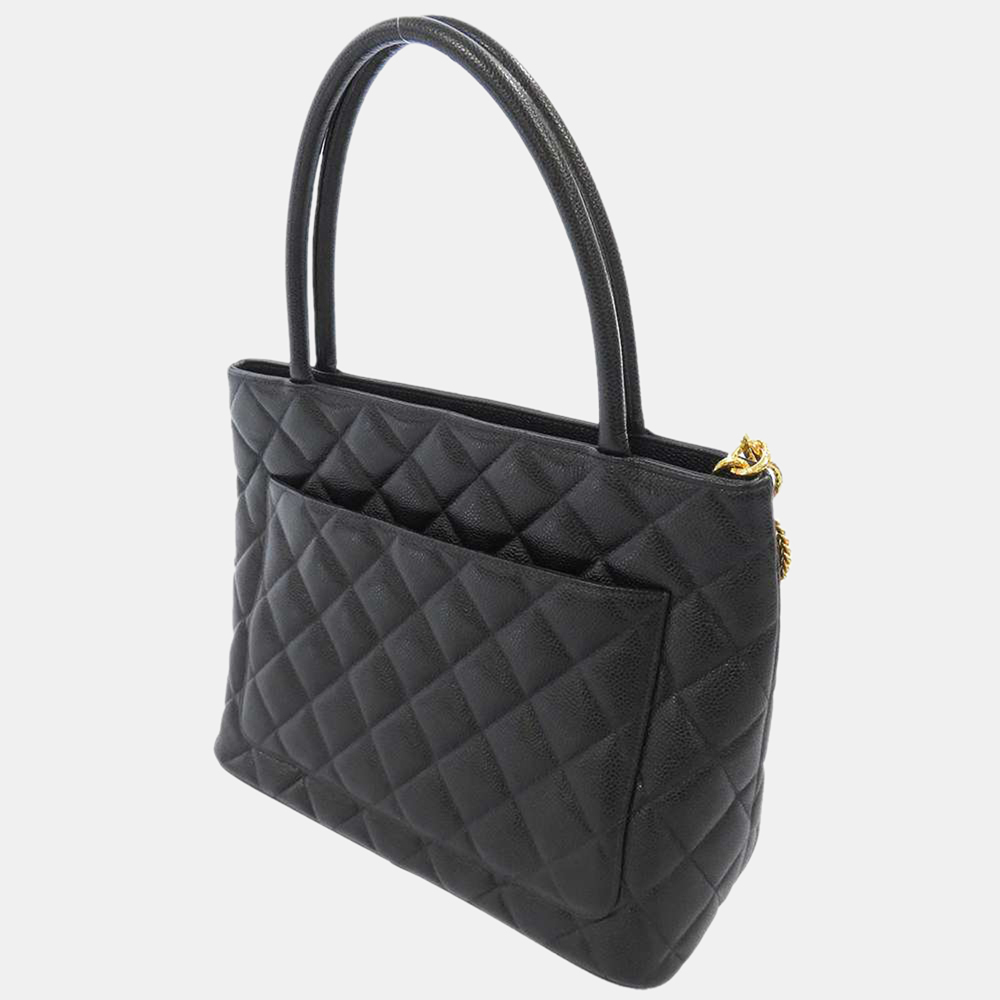 

Chanel Black Caviar Leather Medallion Tote bag