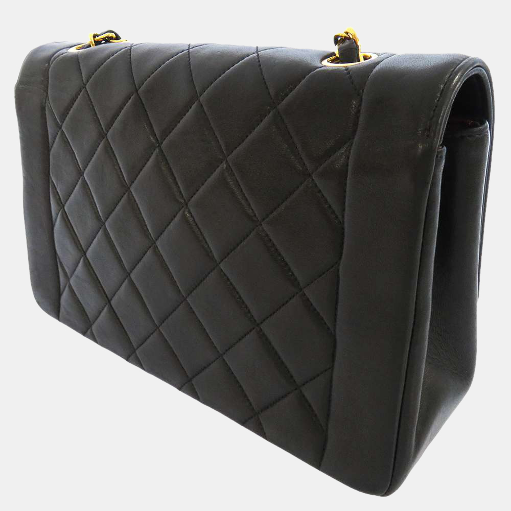 

Chanel Black Leather Diana Flap Bag