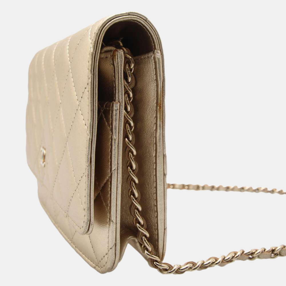

Chanel Gold Leather Classic Wallet On Chain